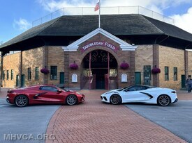 Members rides at Doubleday Field